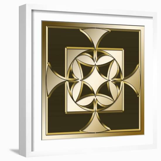 Gold Coffee 4-Art Deco Designs-Framed Giclee Print