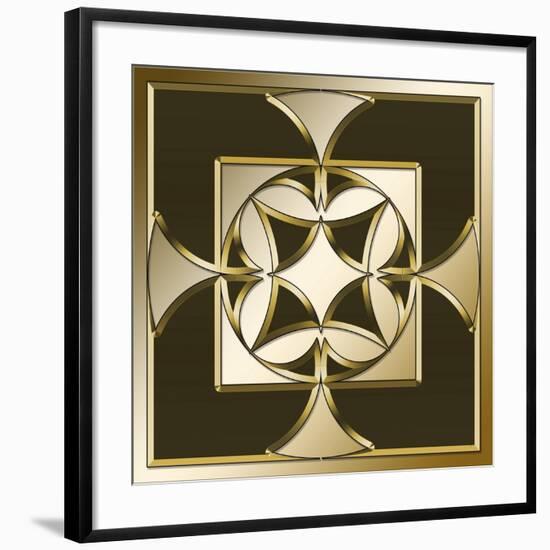 Gold Coffee 4-Art Deco Designs-Framed Giclee Print