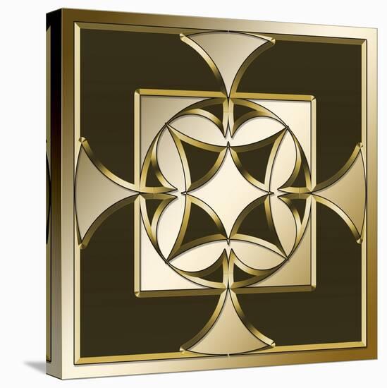 Gold Coffee 4-Art Deco Designs-Stretched Canvas