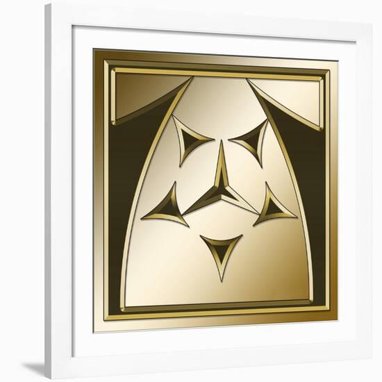 Gold Coffee 7-Art Deco Designs-Framed Giclee Print