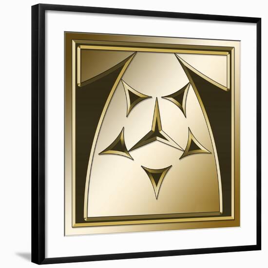 Gold Coffee 7-Art Deco Designs-Framed Giclee Print