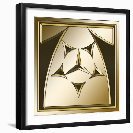 Gold Coffee 7-Art Deco Designs-Framed Giclee Print