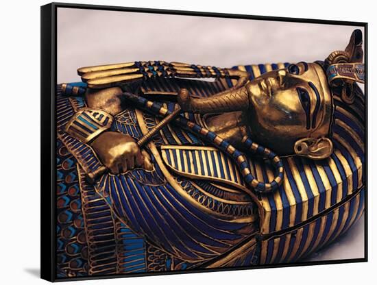 Gold Coffinette, Tomb King Tutankhamun, Valley of the Kings, Egypt-Kenneth Garrett-Framed Stretched Canvas