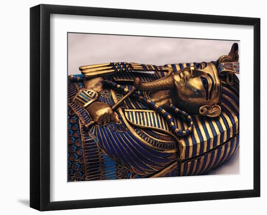 Gold Coffinette, Tomb King Tutankhamun, Valley of the Kings, Egypt-Kenneth Garrett-Framed Premium Photographic Print