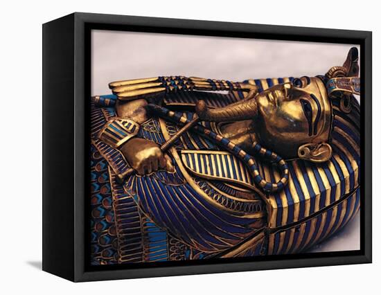 Gold Coffinette, Tomb King Tutankhamun, Valley of the Kings, Egypt-Kenneth Garrett-Framed Stretched Canvas