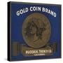 Gold Coin Brand - California - Citrus Crate Label-Lantern Press-Stretched Canvas