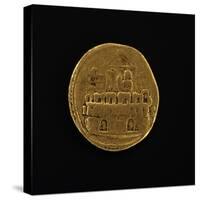 Gold Coin Depicting Military Camp, Issued by Julius Caesar, Roman Coins BC-null-Stretched Canvas