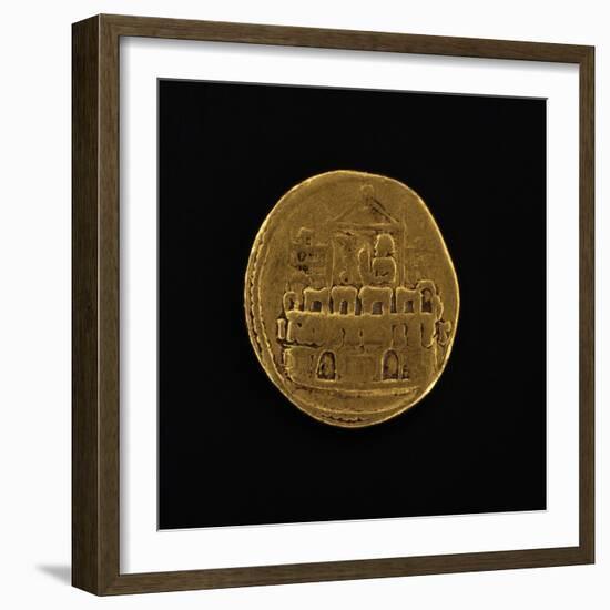 Gold Coin Depicting Military Camp, Issued by Julius Caesar, Roman Coins BC-null-Framed Giclee Print