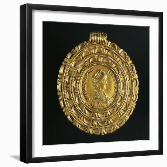 Gold Coin Mounted as Pendant for Byzantine Princess Galla Placidia-null-Framed Premium Giclee Print