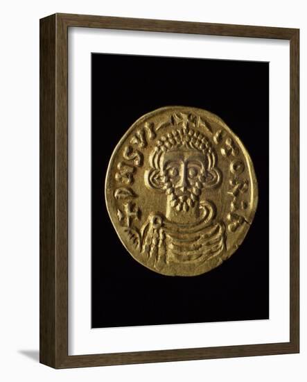 Gold Coin of Prince Arechi, Recto, Lombard Coins, 8th Century-null-Framed Giclee Print