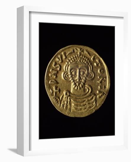 Gold Coin of Prince Arechi, Recto, Lombard Coins, 8th Century-null-Framed Giclee Print