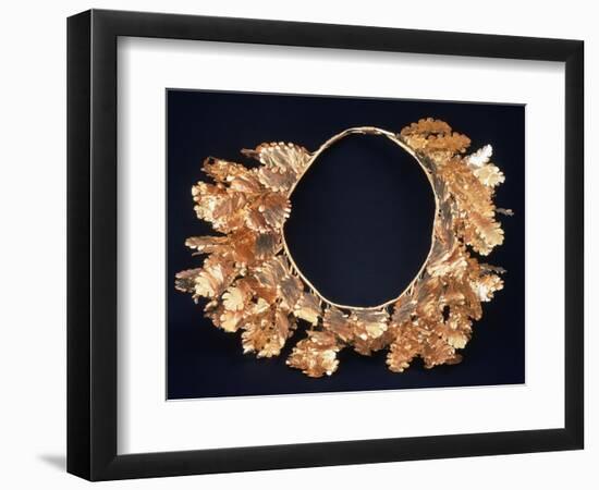 Gold Crown in Form of Oak Leaves, from Royal Tomb of Philip II, Vergina-null-Framed Giclee Print