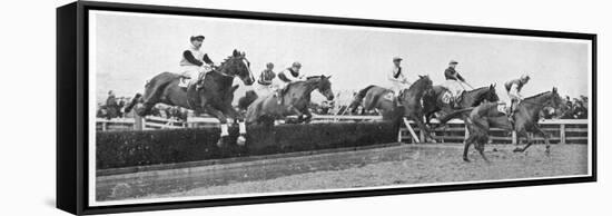 Gold Cup Day at Cheltenham, 1945-null-Framed Stretched Canvas