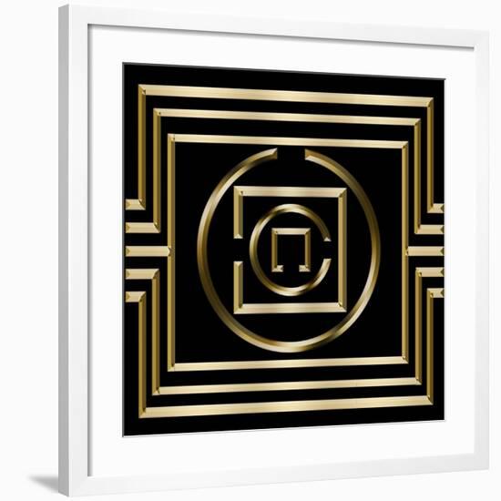 Gold Deco 1-Art Deco Designs-Framed Giclee Print