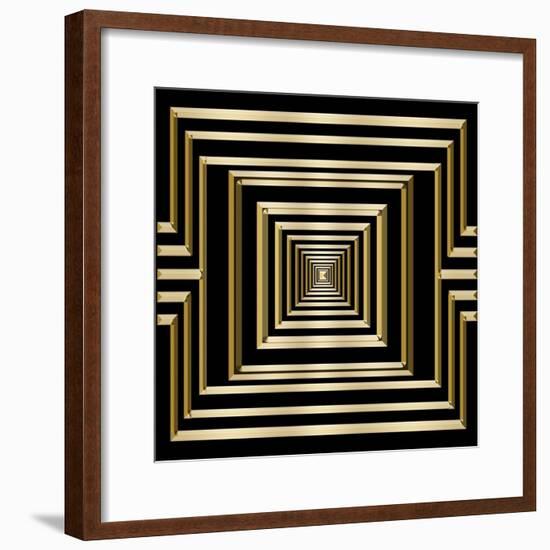 Gold Deco 7-Art Deco Designs-Framed Giclee Print