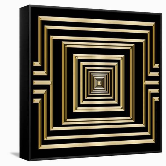 Gold Deco 7-Art Deco Designs-Framed Stretched Canvas