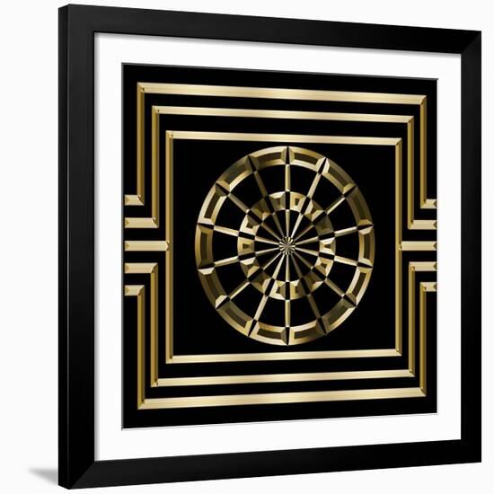 Gold Deco 8-Art Deco Designs-Framed Giclee Print