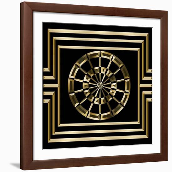 Gold Deco 8-Art Deco Designs-Framed Giclee Print