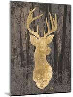 Gold Deer on Black-Patricia Pinto-Mounted Art Print