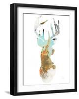 Gold Deer on Forest-Patricia Pinto-Framed Art Print