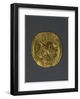 Gold Denarius of Heraclius, Byzantine Emperor, Recto, Byzantine Coins, 7th Century-null-Framed Premium Giclee Print