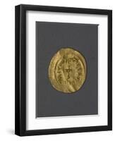 Gold Denarius of Heraclius, Byzantine Emperor, Verso, Byzantine Coins, 7th Century-null-Framed Premium Giclee Print