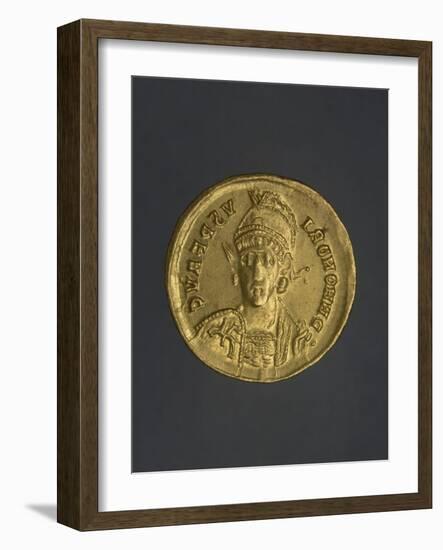 Gold Denarius of Honorius, Byzantine Emperor, Recto, Byzantine Coins, 5th Century-null-Framed Giclee Print