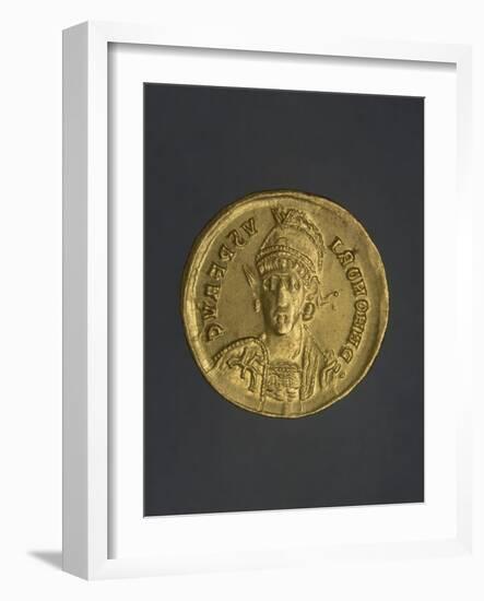 Gold Denarius of Honorius, Byzantine Emperor, Recto, Byzantine Coins, 5th Century-null-Framed Giclee Print