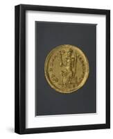 Gold Denarius of Honorius, Byzantine Emperor, Verso, Byzantine Coins, 5th Century-null-Framed Premium Giclee Print