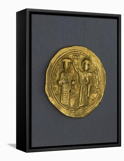 Gold Denarius of Romano III Angiro, Byzantine Emperor, Recto, Byzantine Coins, 11th Century-null-Framed Stretched Canvas