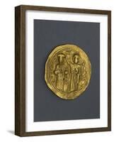 Gold Denarius of Romano III Angiro, Byzantine Emperor, Recto, Byzantine Coins, 11th Century-null-Framed Giclee Print