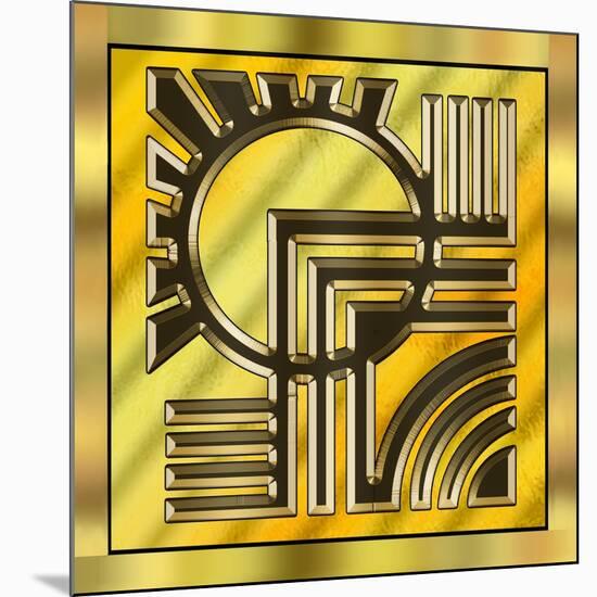 Gold Design 1-Art Deco Designs-Mounted Giclee Print