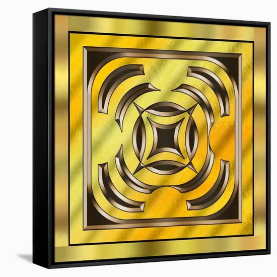 Gold Design 5-Art Deco Designs-Framed Stretched Canvas