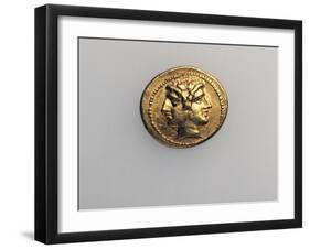 Gold Didramma known as Oro Del Giuramento with Beardless Two-Faced Head-null-Framed Giclee Print