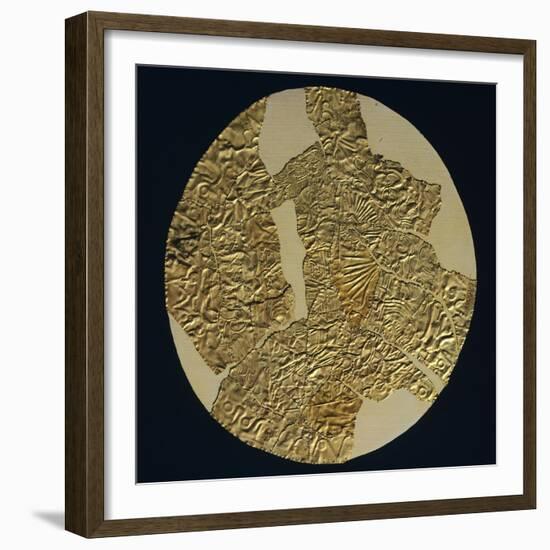 Gold Disk Showing a Figure of a Warrior Toltech Myth-null-Framed Giclee Print