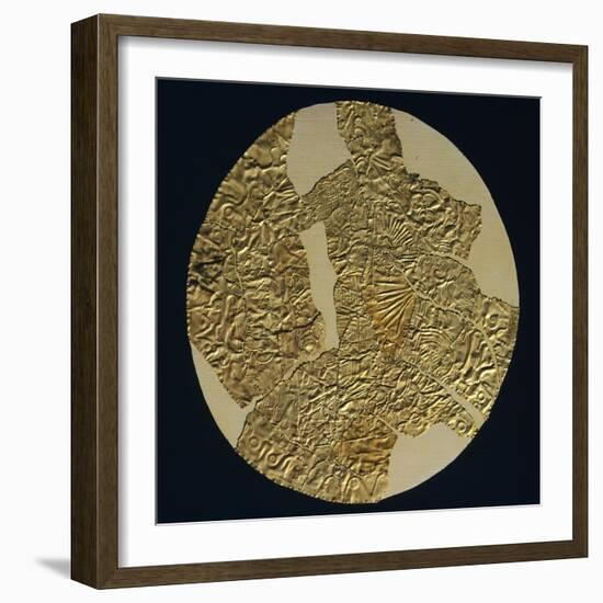 Gold Disk Showing a Figure of a Warrior Toltech Myth-null-Framed Giclee Print