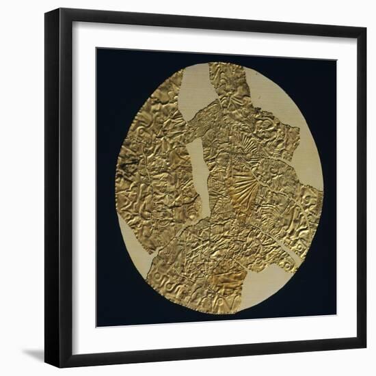 Gold Disk Showing a Figure of a Warrior Toltech Myth-null-Framed Giclee Print