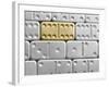 Gold domino amid silver dominoes-null-Framed Photographic Print