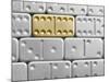 Gold domino amid silver dominoes-null-Mounted Photographic Print