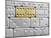 Gold domino amid silver dominoes-null-Mounted Photographic Print
