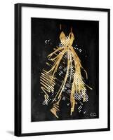 Gold Dress White Dots Three-OnRei-Framed Art Print