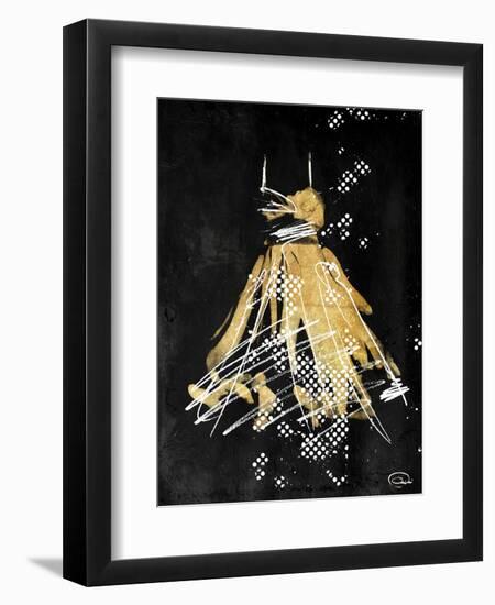 Gold Dress White Dots Two-OnRei-Framed Art Print