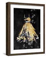 Gold Dress White Dots Two-OnRei-Framed Art Print