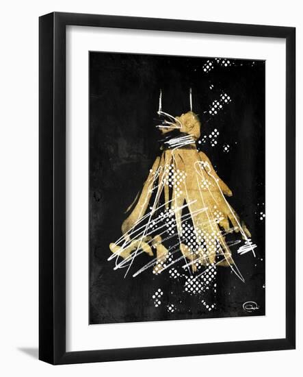 Gold Dress White Dots Two-OnRei-Framed Art Print