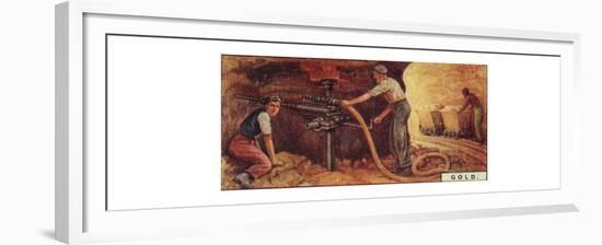 'Gold. - Drlling Blast Holes, S. Africa', 1928-Unknown-Framed Giclee Print