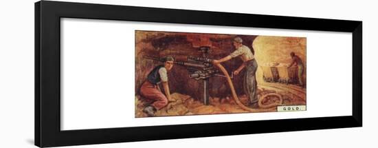 'Gold. - Drlling Blast Holes, S. Africa', 1928-Unknown-Framed Giclee Print