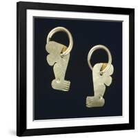 Gold Earrings Originating from La Tolita-null-Framed Giclee Print