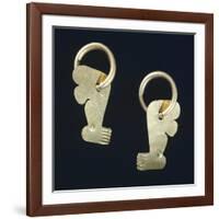 Gold Earrings Originating from La Tolita-null-Framed Giclee Print