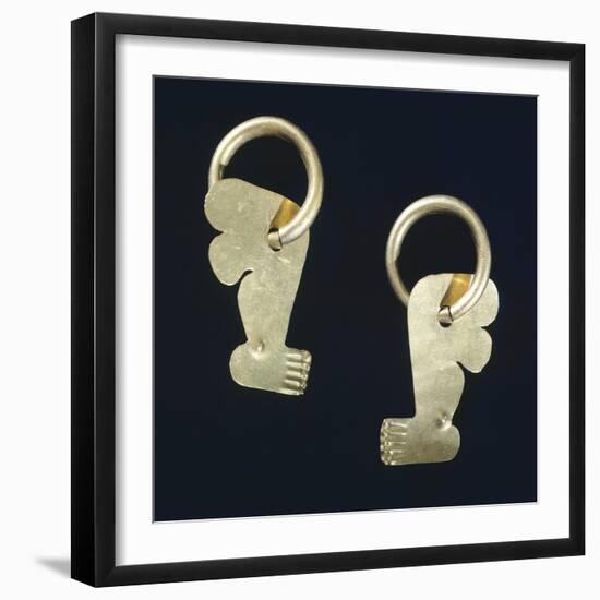 Gold Earrings Originating from La Tolita-null-Framed Giclee Print