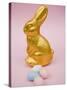 Gold Easter Bunny and Sugar Eggs-null-Stretched Canvas